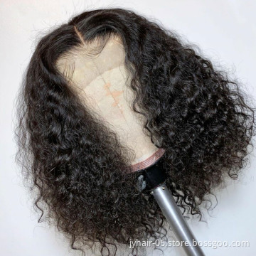 Short Curly Lace Wig Human Hair Bob Cut Full Lace Wigs With BaBy Hair Virgin Brazilian Bob Curly Lace Front Wig